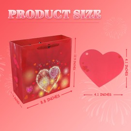 DTESL Lights Fireworks and Cheering Musical Gift Bag Valentine's Day Gift Bag - Designed for Valentine's Day, weddings and anniversaries，Music Bags for Wife, husbands, men and women-10" x 8.8" x 4"
