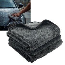 YOSHICA Car Wash Towel, Set of 2, Absorbent Monster Cloth, Microfiber Cloth, Wiping, Super Absorbent, One Drive, Breathable, Anti-Pilling, Anti-Scratch, Double-Sided Cleaning, Durable, Wash Pad