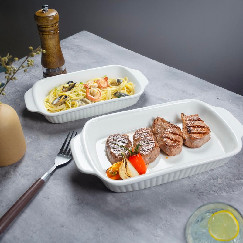 dingdaer Ceramic Au Gratin Dishes, 8 x 5 Small Baking