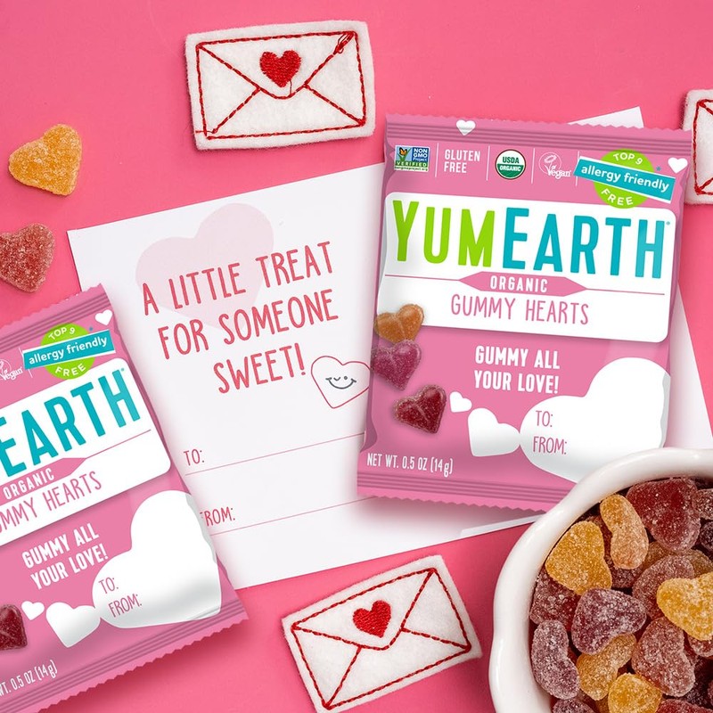 YumEarth Organic Assorted Gummies and Lollipops Valentines, 9.38 Ounce, Allergy