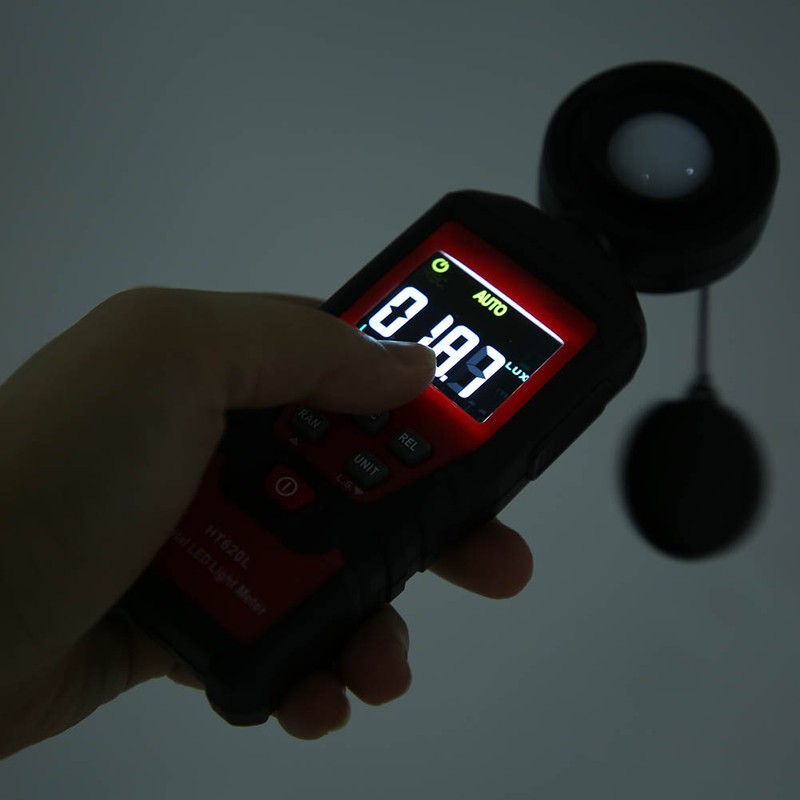 HT620L High Accuracy Portable Digital Light Illuminance Meter Photometer 0‑200000Lx
