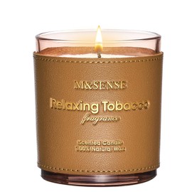 M&SENSE Cinnamon Tobacco Scented Candles,Vegan Soy Wax Candle,10oz 42-Hour Slow Burning Time,No Toxin Naturally Scented Fall Winter Home Fragrance for Stress Relief, Thanksgiving Christmas Gifts