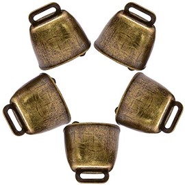 OUQYLG 5 Pack Pet Bell Anti-Lost Bells Animal Bell Cow Horse Sheep Grazing Metal Copper Bells,Cattle Farm Animal Loud Bronze Bell