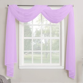 Megachest TAILORED VOILE WINDOW SCARF PELMET 26 color choices (lilac, 58"X118"(145cmX300cm))