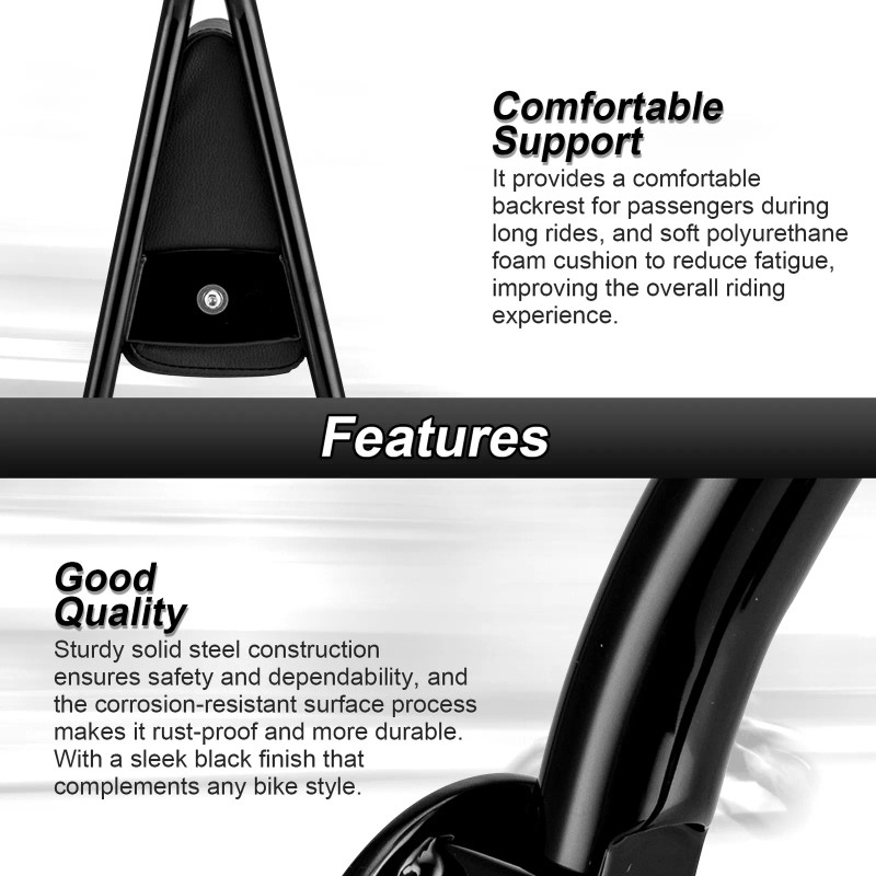21ST Gloss Black 26" Tall Backrest Sissy Bar For Harley