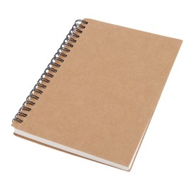 Mtsooning Unlined Spiral Notebooks Brown Cover Spiral Notebook Wirebound Memo Diary Notebook Planner 6.89x4.92Inch 100Pages/50Sheets for Drawing, Writing, Note Taking