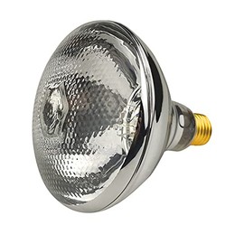 BONGBADA 2 Pack Heat Lamp Clear Infrared Bulbs PAR38/125 Watts Glass Lamp Bulb for Food Service, Brooder Bulb, Chicks, Pet, Bathroom, Light Therapy Use E26 Base, Flood Light Heat Lamp Bulb