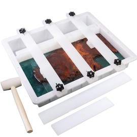 Kalinta Epoxy Mold with Divider Adjustable- 15.7x9.8x3in No-Seal Resin Mold Integrated Clamping System - Perfect for Beginners & Experienced Artists Alike - Ideal for Creative Resin Art Projects