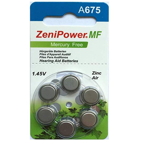 60 ZeniPower Hearing Aid Batteries Size: 675 + Battery Holder Keychain Kit
