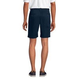 Lands' End Men's No Iron 9in Comfort Waist Pleated Front Chino Short Radiant Navy Regular 35