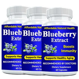 Heaven's Gate Blueberry 10:1 Extract, 10,000 mg Strength, 180 Capsules, 6 Month Supply, Concentrated and Standardized 10X Whole Fruit Extract, All Natural, Non-GMO and Gluten Free
