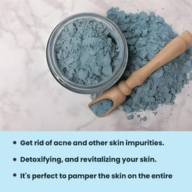 Serbian Blue Clay Powder 227 g for Facial Masks, Creams, Skin Tightening, Body Wraps,Scrubs, and Soap Making.
