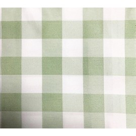 GFCC Round Check Polyester Tablecloth,Grass Green and White, 90-Inch