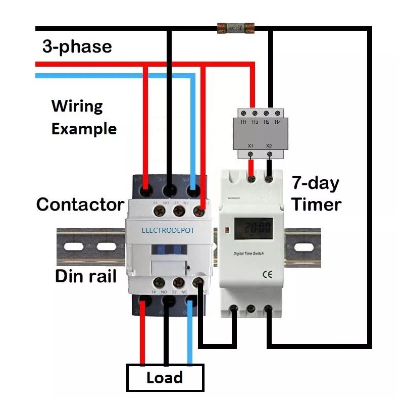 Electrodepot 220V Time Relay Switch Programmable 7 Day 24Hr timer