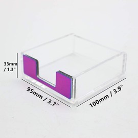 Clear Acrylic Rainbow Self-Stick Note Pad Holders Colorful Sticky Memo Note Cube Holder Dispenser 3.5x3.3 Inch for Office Home School Desk Organizer Supplies