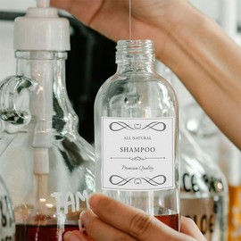12 Piezas Etiquetas Impermeables Adhesivas Para Frascos De JabóN De BañO Pegatinas Resistentes Al Agua Para Dispensadores De LocióN Shampoo Y Botellas