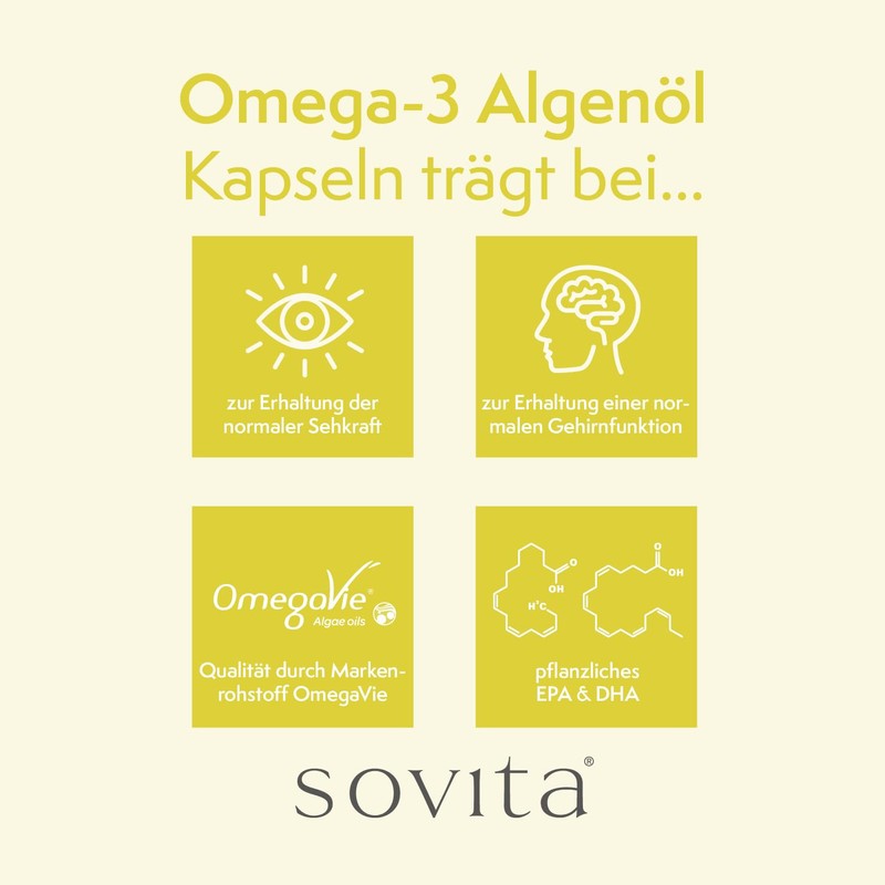 sovita Omega 3 Algae Oil, Vegan Omega 3 Fatty Acids,