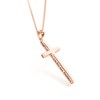 POPLYKE Cross Necklace for Women Men Rose Gold Plated 925
