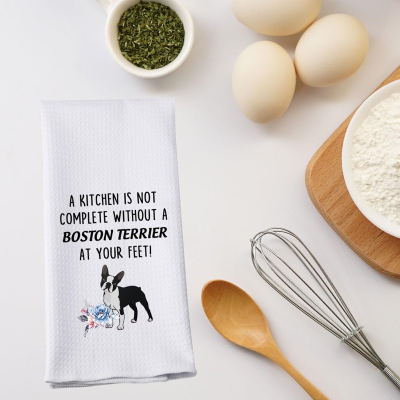 Boston Terrier Kitchen Towel A Kitchen is Not Complete Without