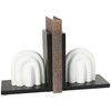 CosmoLiving by Cosmopolitan Wooden Abstract Decorative Bookends Layered Arched Non