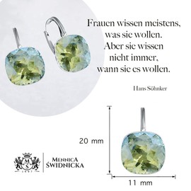 Silver Earrings Exclusive Brand Crystal Designs – High-Quality Silver 925 Earrings for Women in Various Shades and Colours, Sterling Silver, Cubic Zirconia