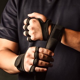 Basic Four-Hole Double Velcro Open-Type Gym Gloves Workout Rat Gloves / 베이직 포홀 2중 밸크로 오픈형 헬스장갑 운동 헬창 장갑