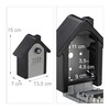 Relaxdays Keybox House, 4-Digit Combination Lock Safe, Emergency Key, Wall-mounted