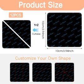 Mabor 12Pcs Rug Tape for Hardwood Floors Anti Slip Carpet Tape for Tile Wood Floors Rug Stickers Carpet Stickers for Area Rugs to Prevent Sliding Keep Rugs in Place