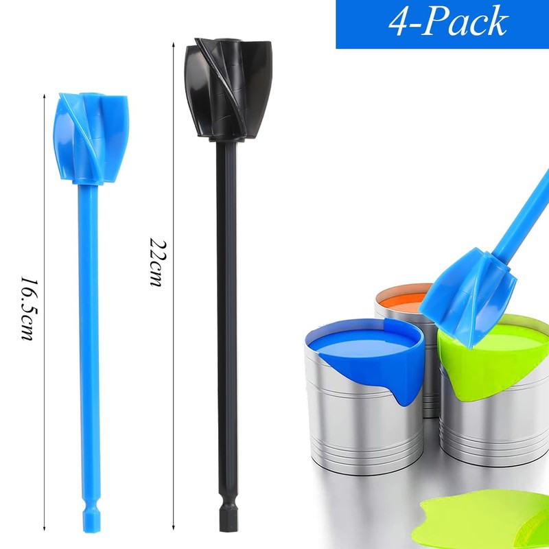 4 Pcs Resin Mixer Paddles for Drill Plastic Epoxy Mixer