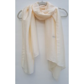 GFM® 100% Silk Scarf Shawl - for Evening Wedding Bridesmaids (Cream) (FS-SLK100-K-DDH)