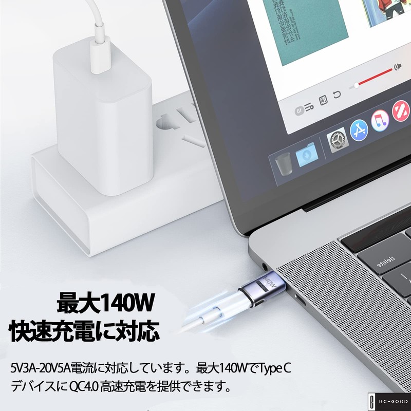 USB-C Type C Magnet Converter Adapter with 2 Terminals, Thunderbolt
