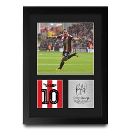 HWC Trading Billy Sharp Sheffield United Gifts Printed Signed Autograph Picture for Football Fans and Supporters - A4 Portrait Framed