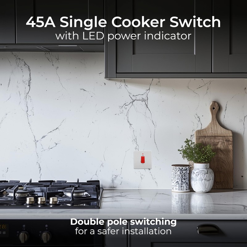 BG Electrical Cooker Control Switch Unit with LED Power Indicator,