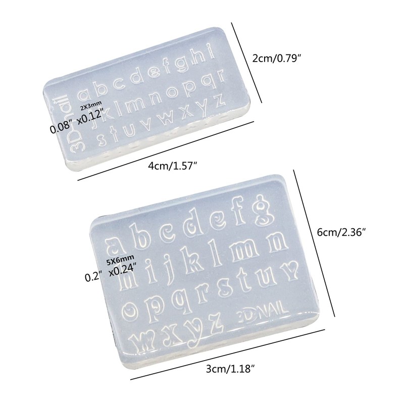 3D Letters and Numbers Nail Art Mold Silicone Combination Decorative