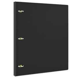INFUN Telescoping 3 Ring Binder, Portable Plastic Binder with Telescoping Spine, 3 Ring Binder with Foldable Front Cover Holds 8.5" x 11" Paper for School,Office and Homes-Black