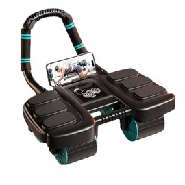 Rodillo para Ejercicios Abdominales, Rueda de Rebote Automático con Soporte para Codos y 4 Ruedas, Equipo de Ejercicios para el Tronco para Gimnasio e