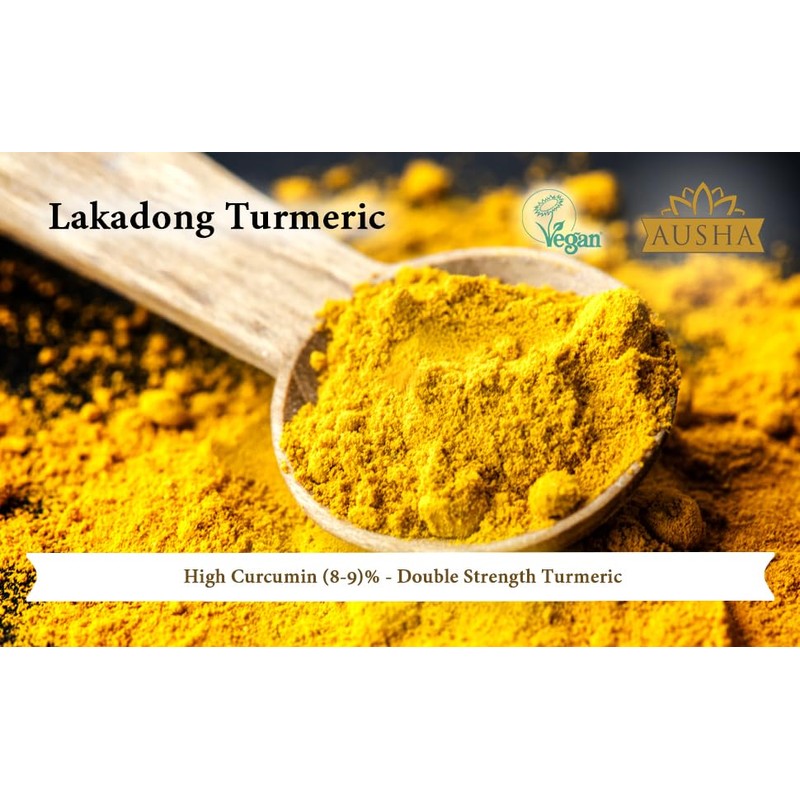 Ausha Lakadong Turmeric Powder 200g - High Curcumin 8-9%, Double