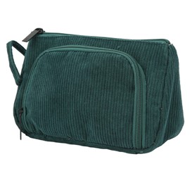 Cosmetic Bag, Corduroy Large Capacity Handheld Cosmetic Bag, Portable Multi Functional Make Up Pouch for Women Girls (Green)