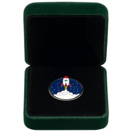 Small Single Velvet Pin Display Box Case for Gift Badges Collectible and Medals (Green)