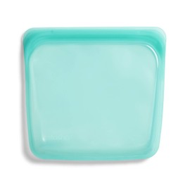Stasher Silicone Reusable Storage Bag, Sandwich (Aqua) | Food Meal Prep Storage Container | Lunch, Travel, Makeup, Gym Bag | Freezer, Oven, Microwave, Dishwasher Safe, Leakproof