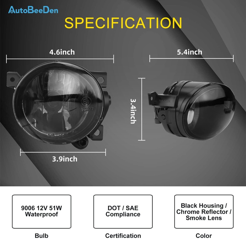 AutoBeeDen Fog Light for Volkswagen GTI Golf V/5 Jetta III/3