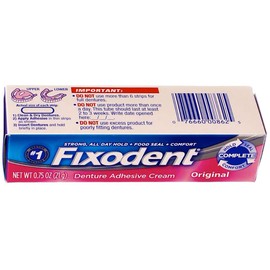 Fixodent Denture Adhesives Cream, Original - 0.75 Oz (Pack of 6)