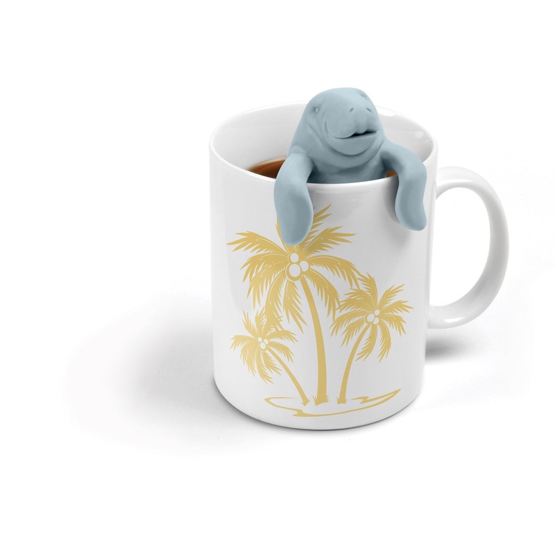 Genuine Fred, MANATEA, Manatee Reusable Silicone Tea Infuser, Blue, Fun