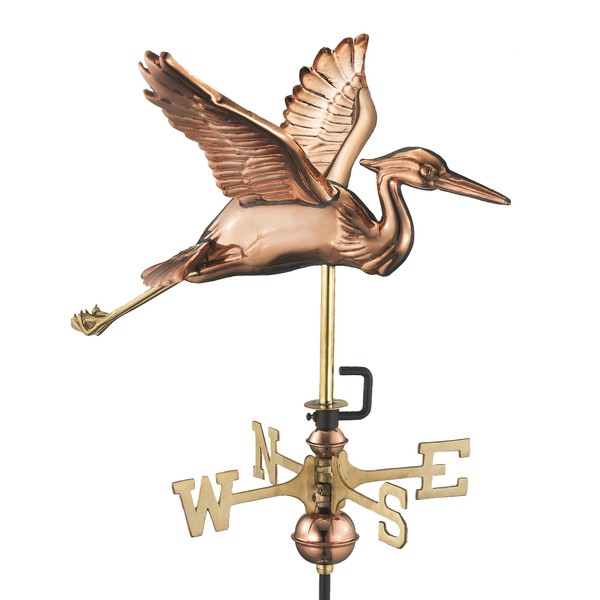Good Directions 8805PR Blue Heron Cottage Weathervane, Polished Copper with