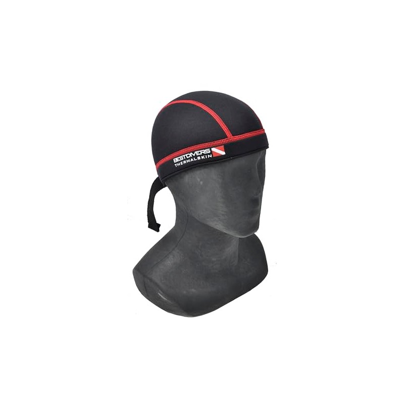 Best Divers Men's Bandana 3 mm Neoprene Black/Red Size L-XL