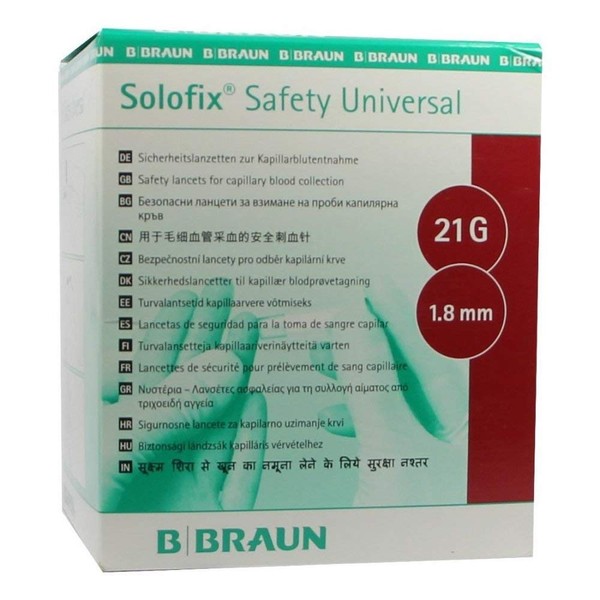 Solofix Safety Universal Lanzet 21 G 1.8 mm Stitch Length