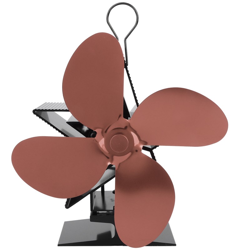 4 Blade Thermal Heat Powered Wood Stove Fan Fireplace Accessory