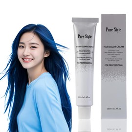 PureStyle 100g Professional Permanent Hair Color Dye Cream Ammonia Free, Long Lasting Blue Black Color, Natural Shine, For All Hair Types Easy At Home Application (22/88 Blue Black)