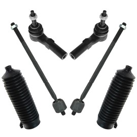 TRQ Front Driver & Passenger Side Steering Kit Steering Rack & Pinion Bellow Tie Rod Compatible with 2000-2004 Dodge Dakota 2000-2003 Durango