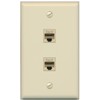 RiteAV 2 Port Cat6 Ethernet Wall Plate Jack Female-Female -